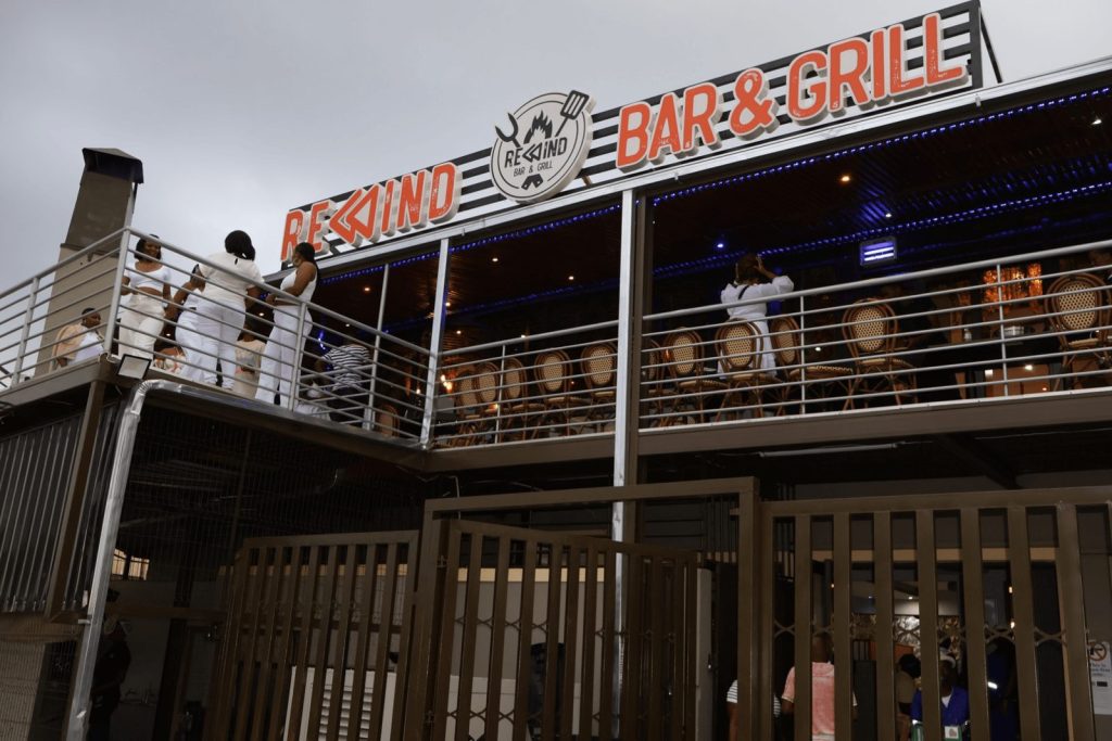 Rewind Exterior Night at Rewind Bar & Grill, Tembisa